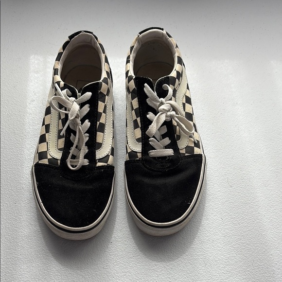 Vans Black and White  Checkered Canvas Sneakers - Picture 1 of 7
